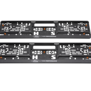 Nosilec registrske tablice Ford Performance črne barve, z belim logotipom "Ford Performance"